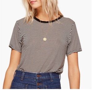 Reformation Black and White Striped Tee